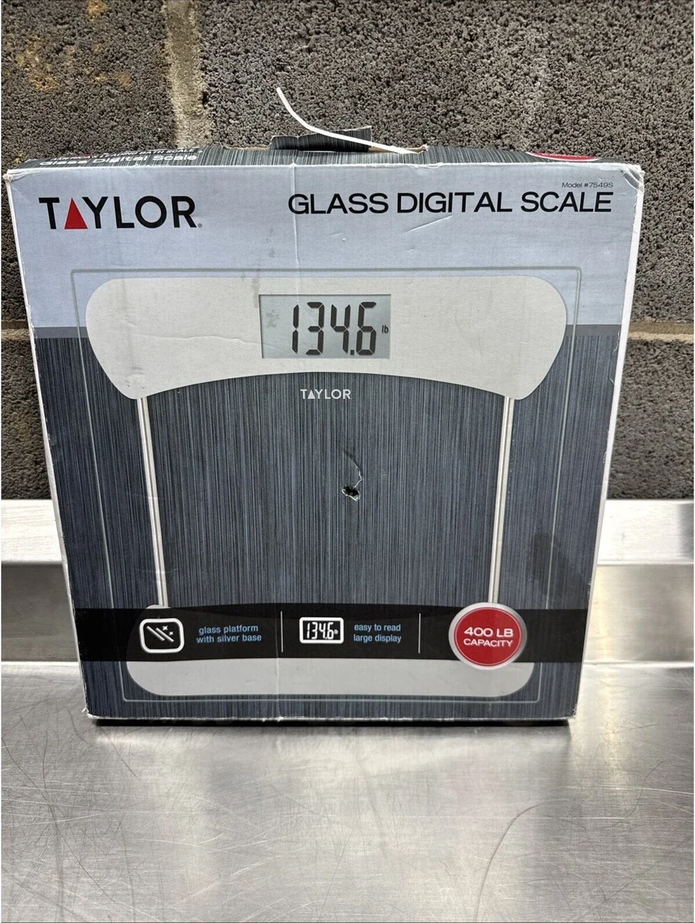 Taylor Smart Digital Body Scale Tempered Glass Platform 400 lb Capacity